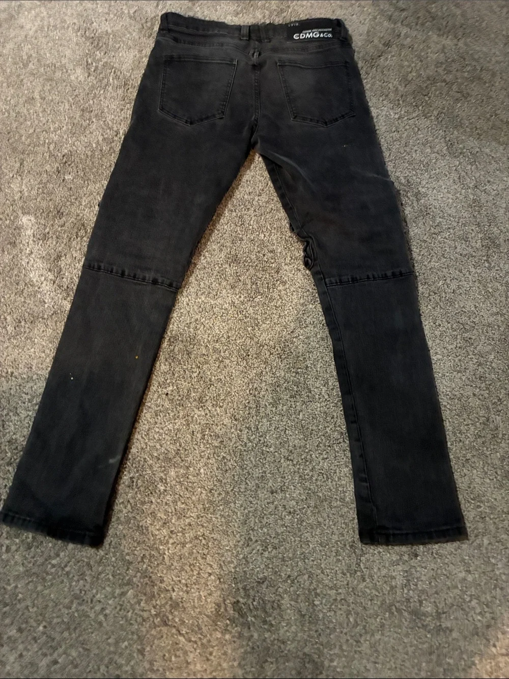 Men's Black Skinny Distressed Cargo Jeans